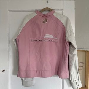 Vintage Pink Leather Nascar Jacket